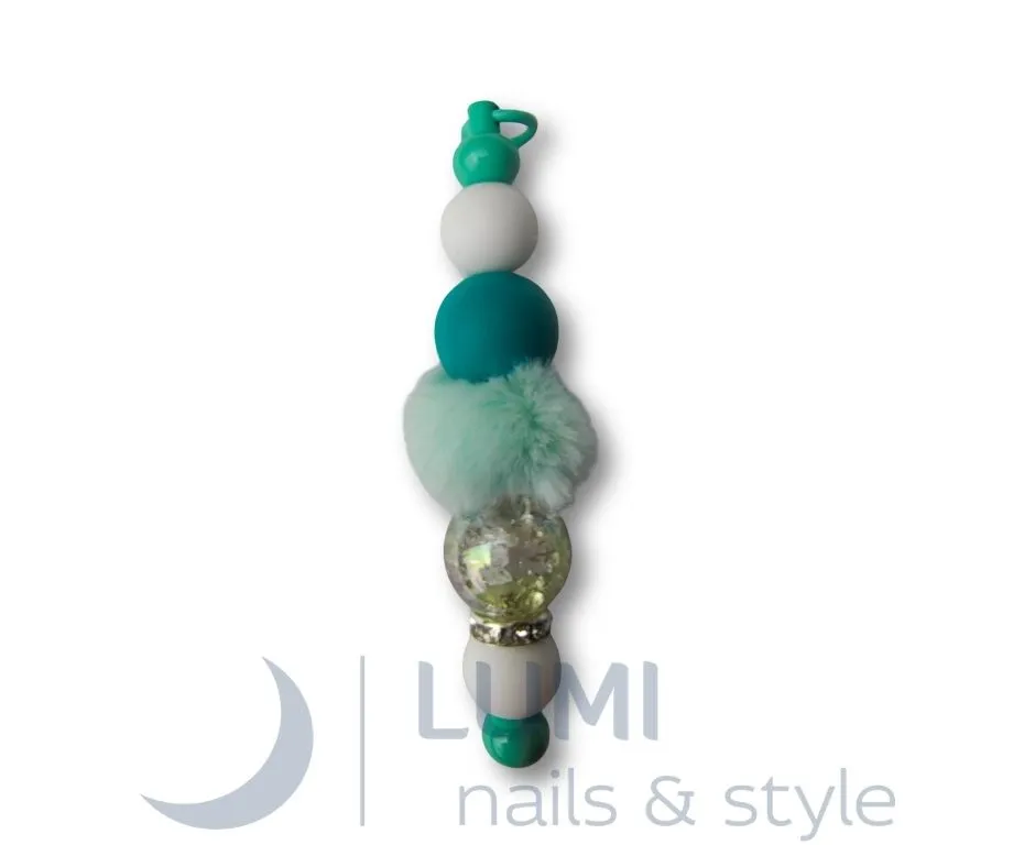 Klíčenka se silikonovými korálky Turquoise Mood
