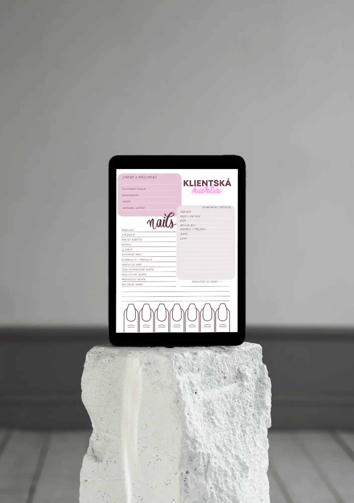 Klientská karta pro nehtařky – evidence klientek a produktů (PDF) - Obrázek 2