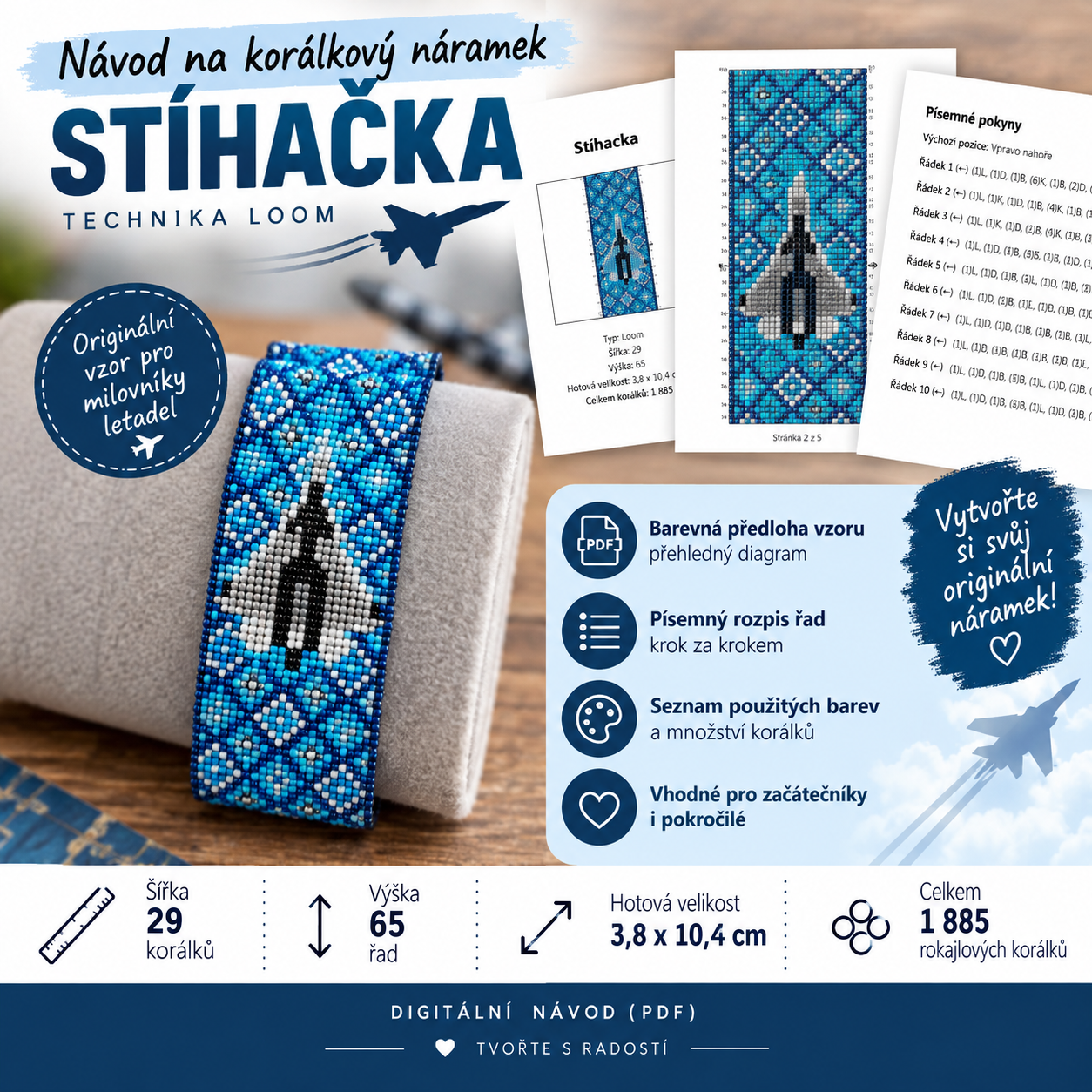 Návod na korálkový náramek STÍHAČKA - Obrázek 3